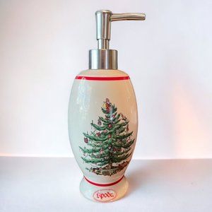 Spode Christmas Tree Hand Soap Lotion Dispenser 8.25” NEW